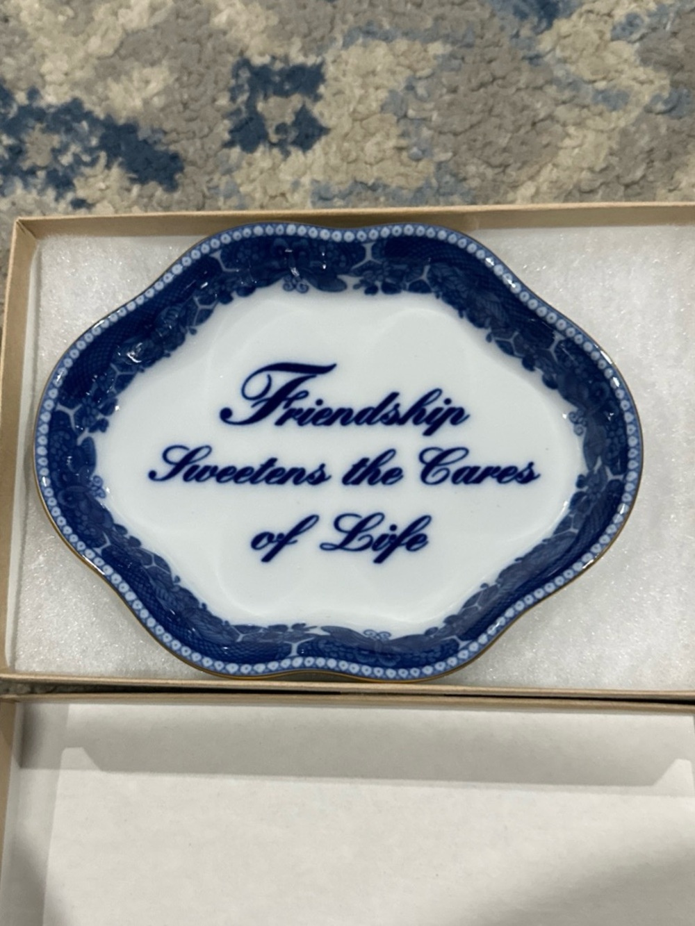 Mottahedeh Blue and White Friendship Trinket Dish